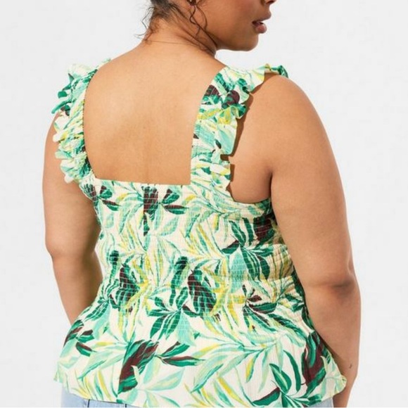 NWOT Peplum Washable Crinkle Gauze Smocked Tank Top. Size 1 - Picture 4 of 4